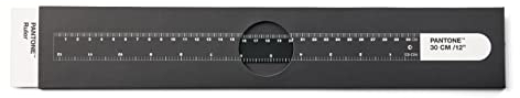 PANTONE Lineal aus Federstahl, 30cm und 12inch, ideal für Büro und Lehre, Black 419
