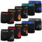 L&K Lot de 10 Boxers pour Hommes rétro sous-vêtements en Microfibre Caleçon de Sport Différents Motifs Noir 1213 BL M/L