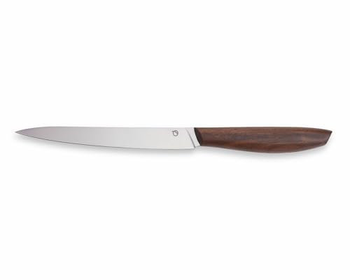 Olavson® Slicer Filetiermesser 18cm lange Klinge aus Hightech ELMAX Stahl, rostfrei und extrem scharf, mit Edelholzgriffen aus Europa, made in Solingen, Germany (Räuchereiche)
