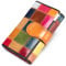 Karoukee Einzigartig Bunte Patchwork Kleine Trifold Geldbörse für Frauen Echtes Leder Kreditkarten Halter Organizer Handgemachte Mehrfarbige Damen Münzgeldbörse mit Ausweisfenster & Reißverschlussfach