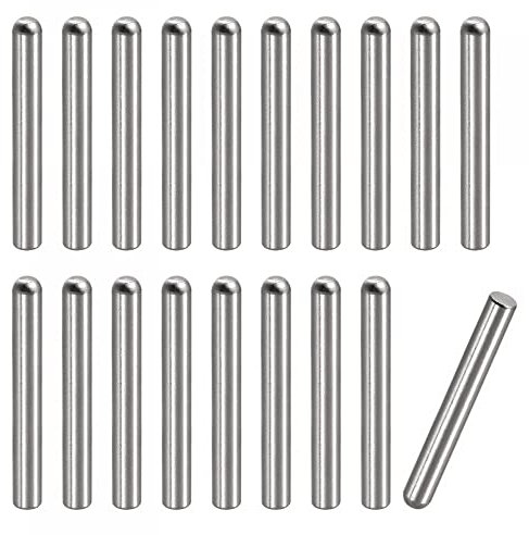 sourcing map Perni per tasselli, 5 x 40 mm, 20 pezzi in acciaio inox 304, testa rotonda piatta smussata, perno per letto a castello, pioli per mensole, elementi di fissaggio