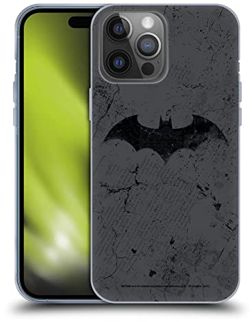 Head Case Designs Offizielle Batman DC Comics Logo Gestresst Hush Soft Gel Handyhülle Hülle kompatibel mit Apple iPhone 14 Pro Max