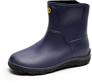Stivali di Gomma Uomo Invernali Caldi Foderati Stivaletti Pioggia Impermeabili Antiscivolo Adulti Scarpe da Giardinaggio All'aperto Bassi Morbidi Wellington Blue 40