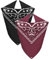 Van Der Rich ® - Set 2 Bandanas aus 100% Baumwolle Halstuch für Herren Damen (Schwarz-Bordeaux, One Size)