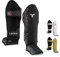 Mytra Fusion schienbeinschoner Kickboxen shin Guards MMA, Muay Thai schienbeinschützer – Shin Instep Protection für Training, BJJ, Sparring, Boxausrüstung und Kampfsport (XL, Black)