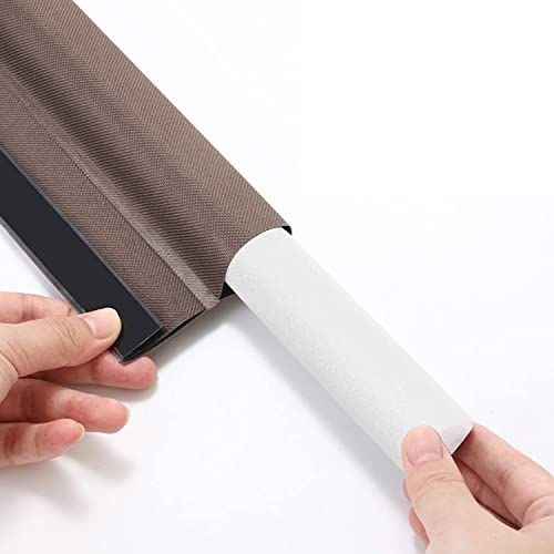 HUTVD Zugluftstopper Für Türen 94cm, Selbstklebend Zugluftstopper für türen, Türdichtung Zuschneidbar Effektive gegen Zugluft, Lärm, Kälte und Insekt, Windstopper Luftzugstopper Schaumbaumwolle, Braun