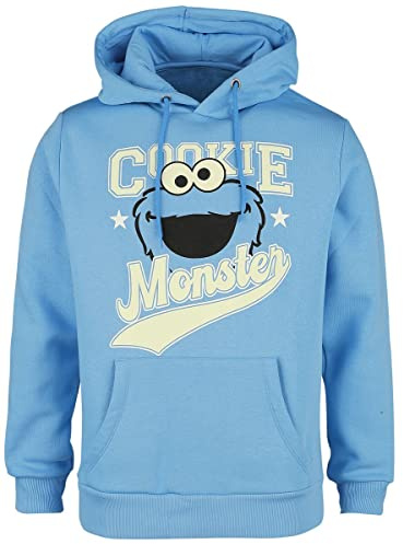 Sesame Street Sesamstraße Cookie Monster Männer Kapuzenpullover hellblau S