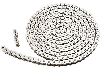 Gudwells ANSI #40SS 08A Edelstahl-Rollenkette, 3 m, einsträngig, ideal für kettenbetriebene Schiebetorantriebe und mehr, austauschbar mit ANSI #41#428 und #420 Rollenkette