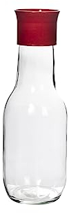 Royal Norfolk Brocca in Vetro Trasparente con Tappo in Plastica Colorato, 1000cc, 27cm