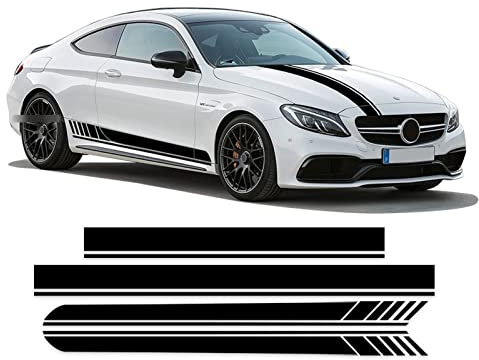 4 Stück Edition One AMG Motorhaube Dach Heck Aufkleber Seitenstreifen Rock Aufkleber, für M=ercedes B=ENZ C Klasse Coupé C205 A205 W205 C63 S205 C43