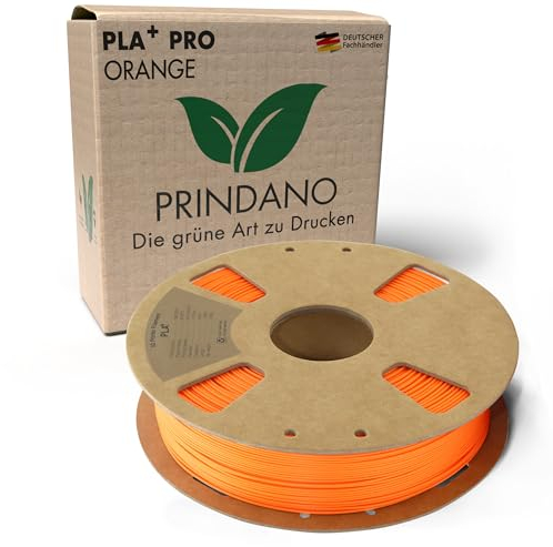 Prindano BIO PLA+ Filament 1.75mm PLA Plus 3D Drucker Filament 1 kg Spule Maßgenauigkeit +/- 0,03mm Orange