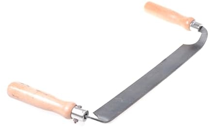 Aqbau® Couteau à tirer pour le bois Couteau droit Couteau Wagner avec manche en bois Fer à éplucher Bois Métal 35 cm
