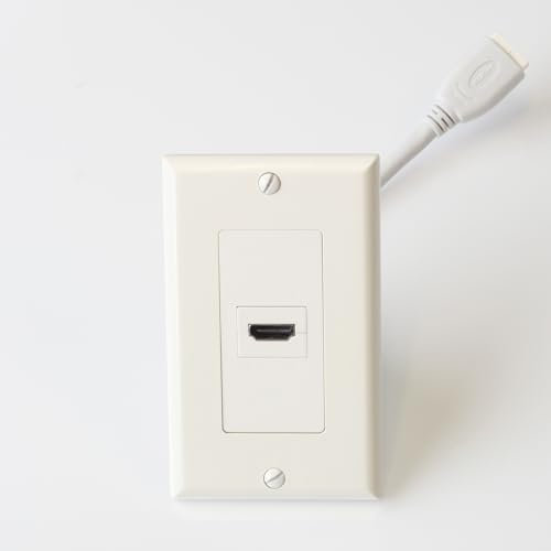 HDMI pass-through wallplate, 1 outlet, in-wall pigtail cable type