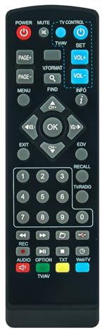 ROLLGAN Ersetzte Universal-Fernbedienung Anwendbar für Edision Receiver Progressiv Nano Plus Led，Hybrid Lite Led，Picco S2/T2/Cable/T265/S2,Triton Τ2, Proton T265 Led