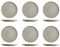 H&H Pearl, Set 6 Piatti frutta, 19 cm, in porcellana, grigio