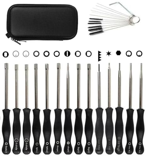 GHOUYL Lot de 14 outils de réglage de carburateur, tournevis, clé à douille, brosse de nettoyage pour tronçonneuse, coupe-bordures, outils à main de réparation