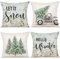 YCOLL Kissenbezug 40x40 4er Set Kissenbezug Weihnachten Kissenbezüge Dekokissen Leinen Kissenhüllen für Deko Weihnachten Sofa Schlafzimmer Couch 40x40 cm