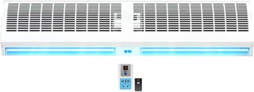 High Airflow White Wall-mounted Fan with Remote Control for Commercial/Home Use - Low Noise Air Curtain