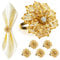 BelleVive Lot de 6 ronds de serviette avec fleurs creusées, porte-serviettes pour fête de mariage, dîner de Noël, banquet de vacances, boucles de serviette délicates, décorations, cadeaux d'invités