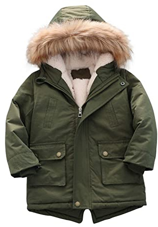 Guqmjde Winterjacke Jungen Daunenjacke Kinder Baumwolle Mantel Classic Wintermantel Casual Jacken Reißverschluss Puffer Jacket Coole Kapuzenjacke Thermal Daunenmantel Mode Outdoorjacke Thermojacke