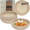 Sänger Kairo Mocha | Pastaschalen 4 teilig, 4x Nudel Schalen aus Steingut, Schüssel Set spülmaschinenfest mikrowellenfest kratzfest, große Schüssel Beige Pasta Teller 800 ml VALUE COLLECTION