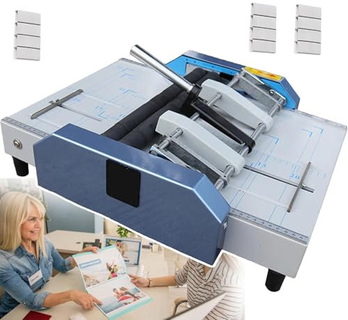 JJENXYYDS Reliure Automatique de Papier A3/A4 Machine, agrafeuse et plieuse Automatique de Livres en Papier électrique, avec 5 Positions de Clous, Fonctionnement Automatique, pour agrafes 24/6
