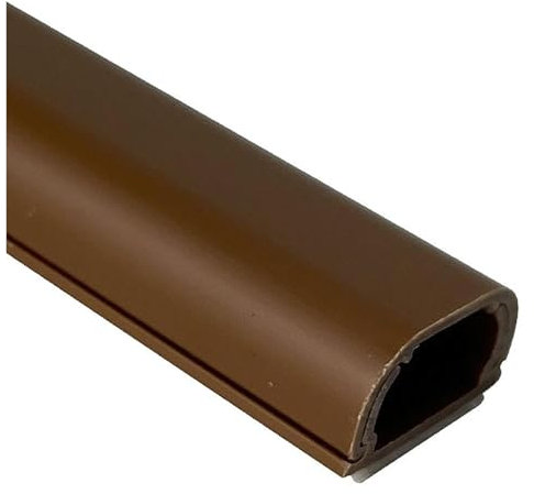 Square Box Cable Trunking, Flush-Mounted Cables Self-Adhesive Wire Cover, Self-adhesive Floor Cable Cover for Under Office Desks(Brown)