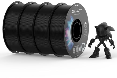 Creality PETG-Filament 1,75, 3D-Drucker-Filament: hervorragende Zähigkeit, hohe Präzision, Maßgenauigkeit +/- 0,02 mm, 4-kg-Spule, passend für die meisten FDM-3D-Drucker, 4 Schwarz