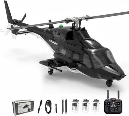 Joytopiaminds YUXIANG F02S Air-Wolf GPS Smart RC Helicopter, 1/34 Scale 8CH Brushless Motor Flybarless Simulator RC 3D/6G Helicopter with Auto Return & GPS Positioning - RTF