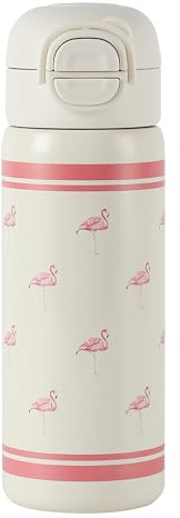 Cottea 17oz/500ml Water Bottle,Security Lock Stainless Steel Coffee Cup,Non-Slip Travel Mugs Insulated for Hot and Cold,Stainless Steel Water Bottle,1 Pack (Flamingos)