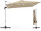 GOPLUS Parasol de Jardin Exterieur, Parasol Déporté 3x3M avec Poteau en Aluminium, UPF50+, Parasol Balcon Inclinable à 5 Positions & Rotatif à 360° (Beige)