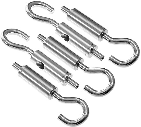 Alipis 5pcs Wire Rope Turnbuckle Eye Tensioner Set Suspension Hooks Metal Hardware for Cable Wire Rope Hanging and Adjustment Accessories