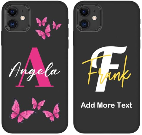 Custodia Personalizzata Compatibile con Apple iPhone 11 - Cover Personalizzata con Monogramma di Iniziale/Lettera, Stili Classici per Donna Farfalla e Uomo, Custodia Protettiva in Silicone Sottile