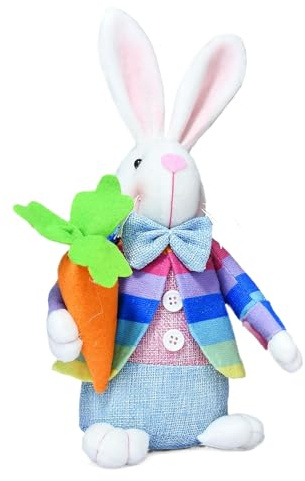 Muwugui Osterhase Dekofigur - Weiches Kuscheltier Deko | Osterhasen Figuren Deko | Für Kinder Mädchen Erwachsene Freundin Geburtstag Frühling Valentinstag Wohnung Schlafzimmer Auto Dekoration