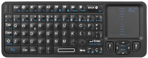 Rii K06 kabellose 2,4-GHz-Tastatur mit Hintergrundbeleuchtung und IR-Lern-Touchpad, kompatibel mit Android TV Box Laptop(Spanish)