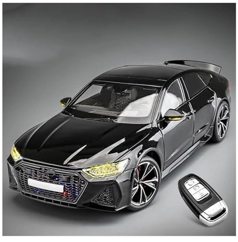 AMYALIN Modellauto Automodell 1:18 Für Audi RS7 Modellauto Aus Leichtmetall Sammlerstück Dekoration Modellfahrzeuge(Schwarz)