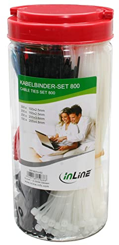 InLine® Kabelbinder-Set, 800 Stück, inklusive Zange