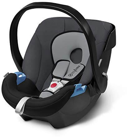 CYBEX Silver Babyschale Aton, Inkl. Neugeboreneneinlage, Ab Geburt bis ca. 18 Monate, Max. 13 kg, Cobblestone