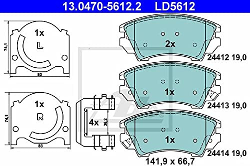ATE 13047056122 Ceramic Disc Brake Pad Set