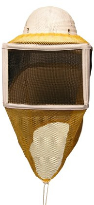 Mann Lake Stingless Binding Square Beekeeping Veil w/Drawstring Closure, Fine Mesh Netting w/Elastic Base for Snug Fit, Hot Weather Honey Bee Suit Head Cover for Backyard Beekeepers