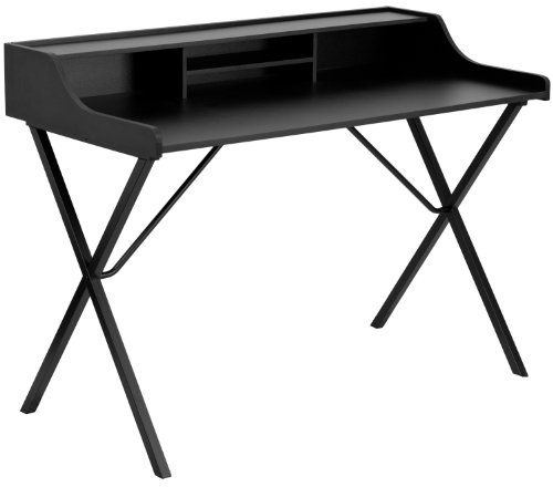Flash Furniture Computer Desk Shelf, Steel, Black Laminate Top/Black Frame, 121.92 x 67.31 x 10.16 cm