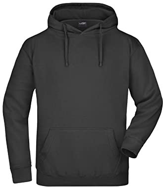 James & Nicholson Kapuzensweatshirt - Hochwertiger Freizeit-Sweat mit Kapuze und Kängurutasche | Farbe: black | Grösse: XXL
