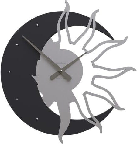 CalleaDesign 60 cm Sun & Moon Wanduhr schwarz