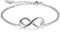 JewelryWe Schmuck Damen Armband Fußkette, Lieben Infinity Zeichen Charm Armreif Fußkettchen, Edelstahl, Silber - 18.5cm Länge - kostenlos Gravur