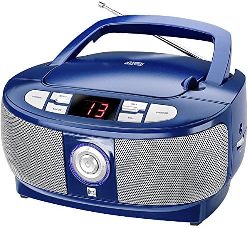 Dual 74605 P 49-1 Boombox mit CD-Player (UKW-Radio, LED-Display, Netz- oder Batteriebetrieb) blau