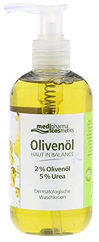 Olivenöl Haut in Balance Dermatologische Waschlotion | Mit 2% Olivenöl und 5% Urea | Für trockene und empfindliche Haut | Auch bei Neurodermitis | Von medipharma cosmetics | 250 ml