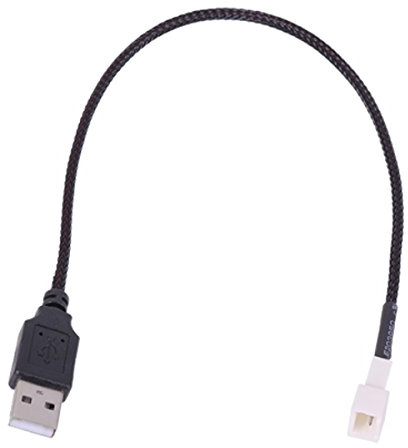 Phobya Adapter USB (5V) Extern auf 3Pin Lüfter 30cm - Schwarz Kabel Lüfterkabel und Adapter