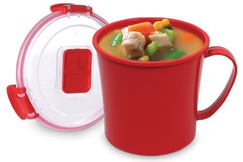 2 X Sistema Microwave Soup Mug - 656 ml, Red