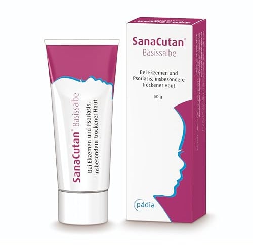 SANACUTAN Basissalbe, 50 g – Cortisonfreie Salbe zur Behandlung bei Ekzemen und Hautentzündungen | Fettsalbe zur Anwendung bei Psoriasis, insbesondere bei trockener Haut | Für Erwachsene und Kinder
