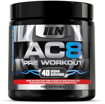 AC8 Pre Workout Powder – Pump Preworkout with Creatine – 360g Blue Rasp